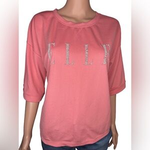 Elle Studio Coral 3/4 Sleeve Top Small | Stylish Casual Wear